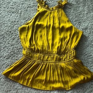 Yellow Ruffled Halter Top